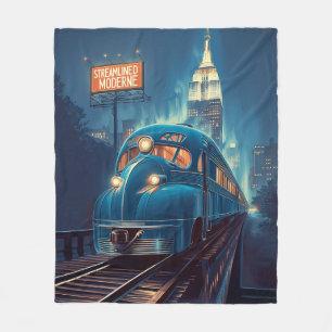Streamline Moderne   Vintage New York Express Fleece Blanket