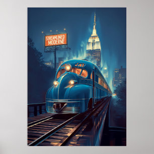 Streamline Moderne Vintage New York Express Poster