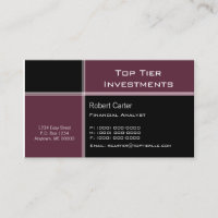 Streamlined Pro Business Card, Burgundy