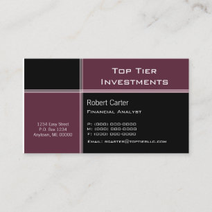 Streamlined Pro Business Card, Burgundy Card