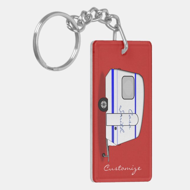 Streamlined small trailer gypsy caravan key ring (Front Left)