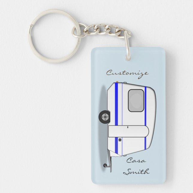 Streamlined small trailer gypsy caravan key ring (Front)