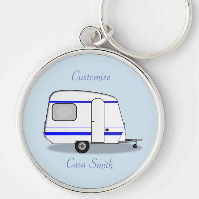Streamlined small trailer gypsy caravan key ring (Front)