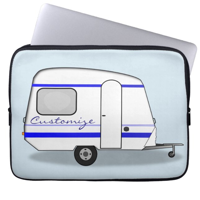 Streamlined small trailer gypsy caravan laptop sleeve (Front)