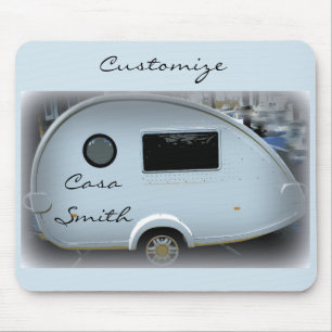 Streamlined teardrop trailer gypsy caravan mouse mat