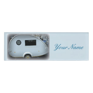 Streamlined teardrop trailer gypsy caravan name tag