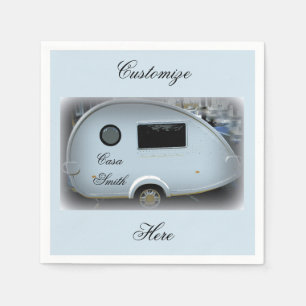 Streamlined teardrop trailer gypsy caravan napkin