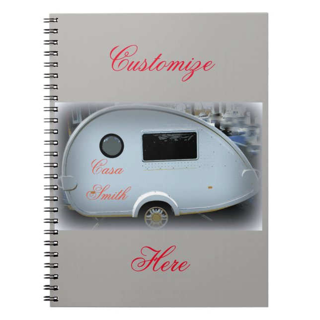 Streamlined teardrop trailer gypsy caravan notebook (Front)