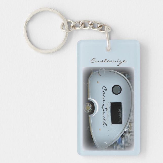 Streamlined teardrop trailer gypsy key ring (Front)