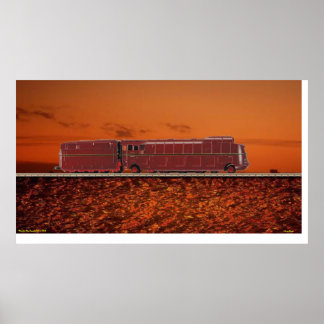Streamlines Steam Locomotive Poster
