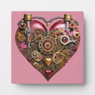 Streampunk Heart Ruby Valentine Plaque