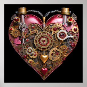 Streampunk Heart Ruby Valentine Poster