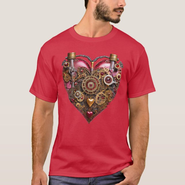 Streampunk Heart Ruby Valentine T-Shirt (Front)