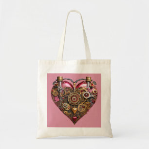 Streampunk Heart Ruby Valentine Tote Bag