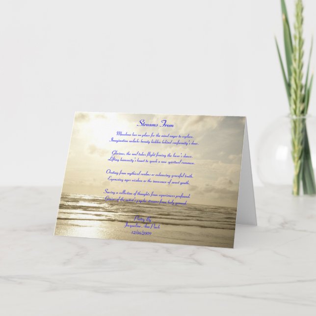 Streams From Poetry Greeting Card (Front)