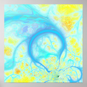 Streams of Joy – Cosmic Aqua & Lemon Poster