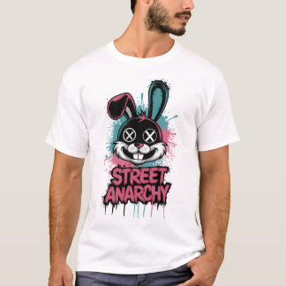 Street Anarchy Graffiti Bunny – Edgy Street Art  T-Shirt