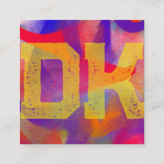 Street Art based bold colours  Square Business Card