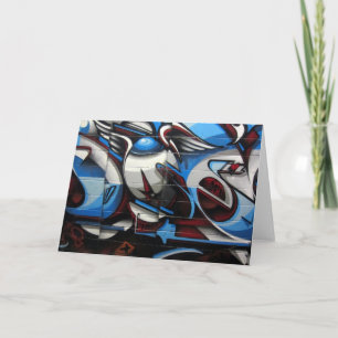 street art blue card