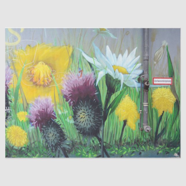 Street Art Flowers Urban 15 Decoupage Tissue Paper (Front)