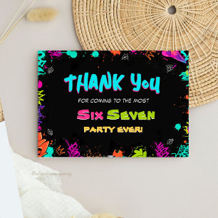 Street Art Graffiti 6 to 7 Birthday Thank You Card