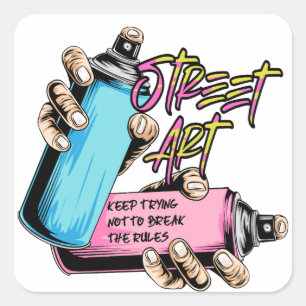 Street Art Graffiti Urban Square Sticker