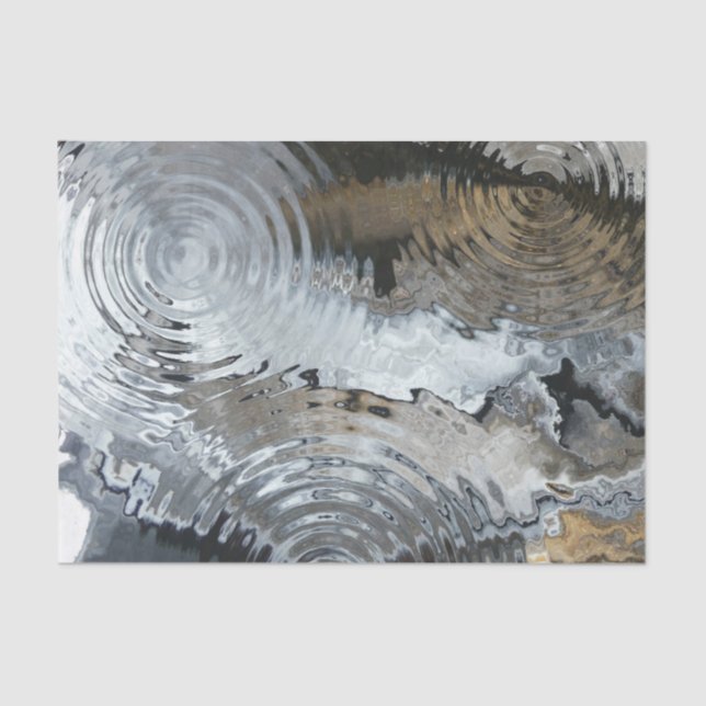 Street Art Rain Black Marble Tissue Paper (Front)