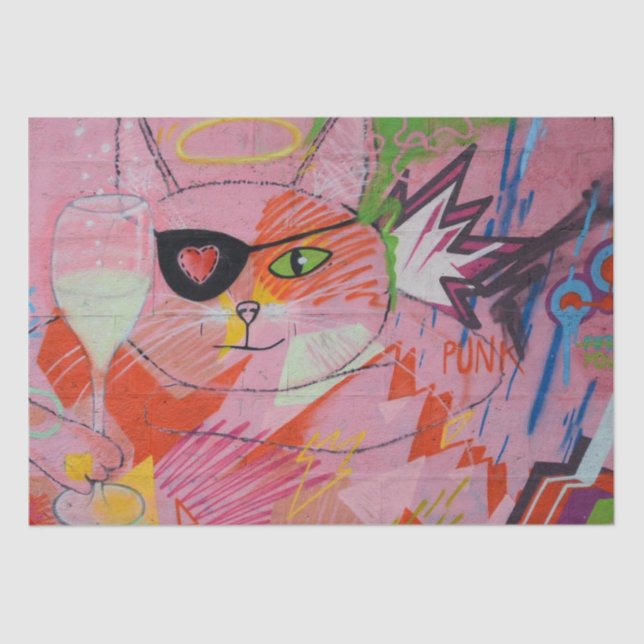 Street Art Urban Cat 23 Decoupage Tissue Paper (Front)