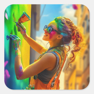 Street Artist Square Sticker