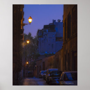 Street at night in Rome, Italy Poster