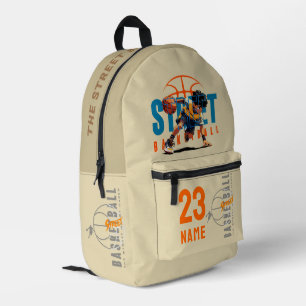 Street Basketball Printed Backpack