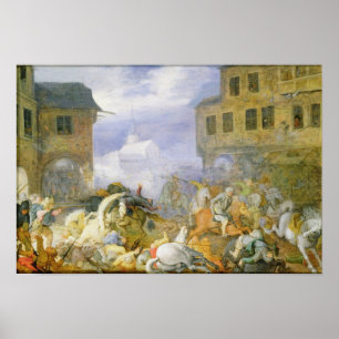 Street Battle in the Malostranske Namesti Poster