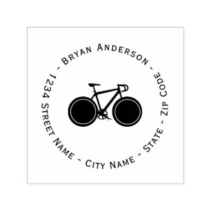 Street Bicycle Return Address Self-inking Stamp