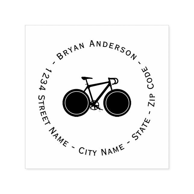 Street Bicycle Return Address Self-inking Stamp (Design)