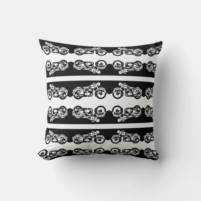 Street Bike Motorcycle Pattern  Pillow Reversible (Front)