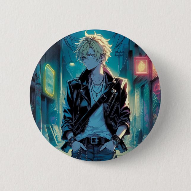 Street boy 6 cm round badge (Front)