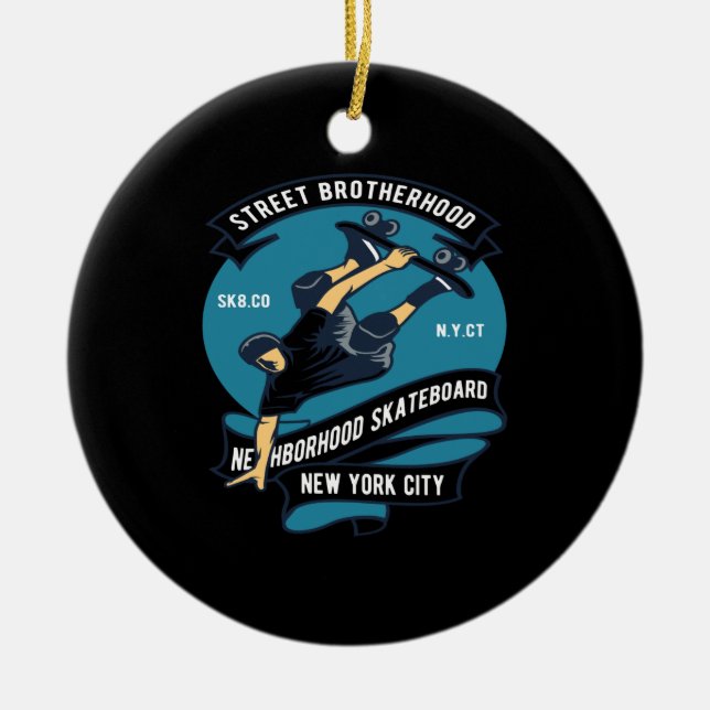 street brotherhood neighbourhood skateboard ceramic tree decoration (Front)