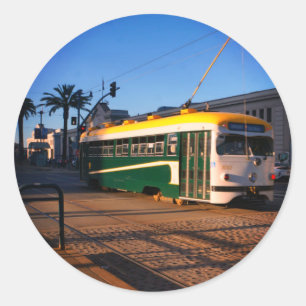 Street Car, Pier 1 Round Stickers