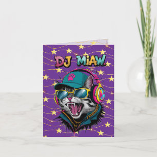 Street Cat DJ Attitude – Bold Streetwear Art Invitation