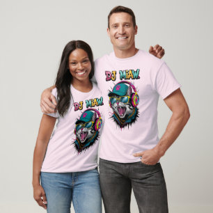 Street Cat DJ Attitude – Bold Streetwear Art T-Shirt