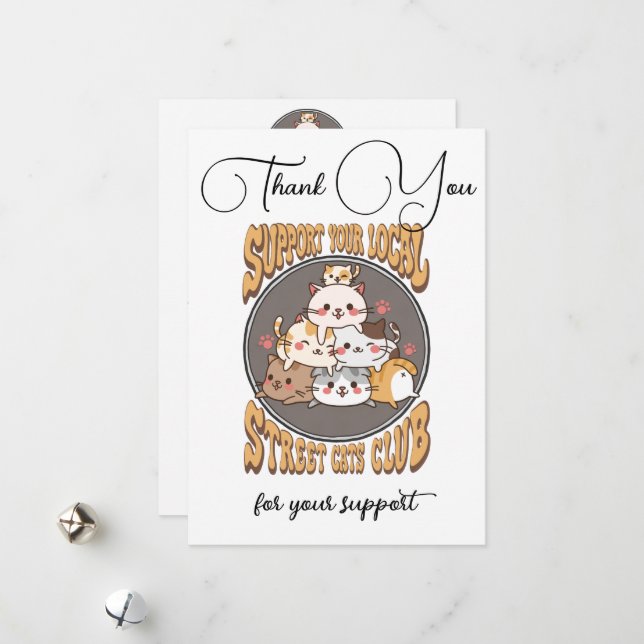 Street cats club custom Thank You Card (Front/Back In Situ)