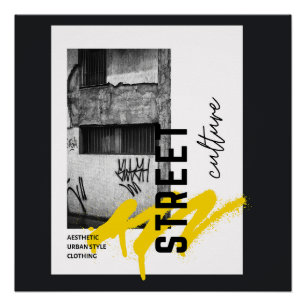 Street Culture Urban Aesthetic Monochrome Photo Poster