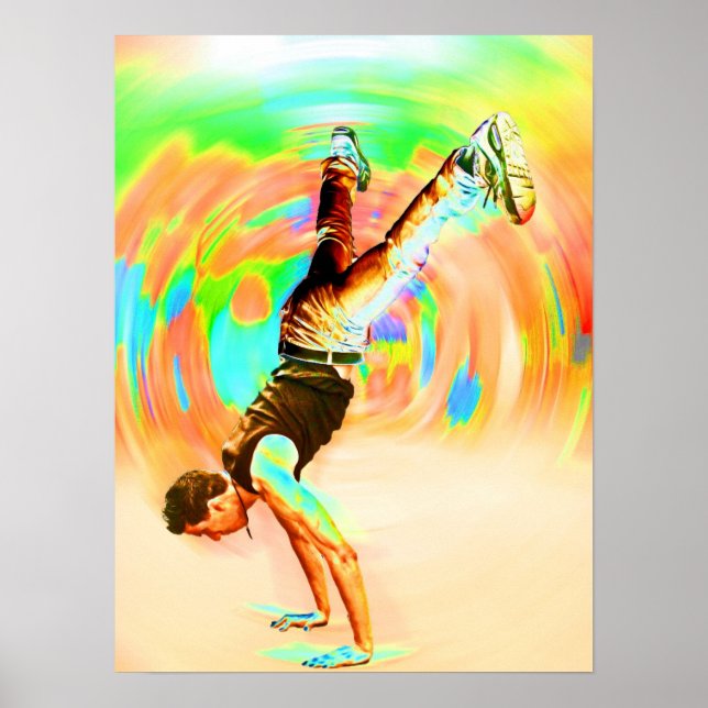 Street Dancing, Green/Yellows/Oranges, No-Sil't Poster (Front)