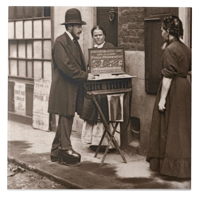 Street Doctor, 1876-77 (woodburytype) Tile (Front)