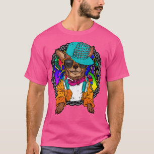 Street Dog Chihuahua Graffiti with Chain Dog lover T-Shirt