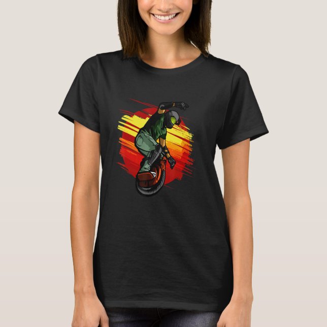Street electric Unicycle Stunts T-Shirt (Front)
