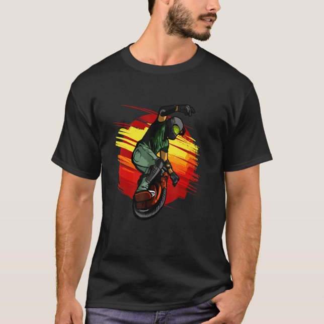 Street electric Unicycle Stunts T-Shirt (Front)