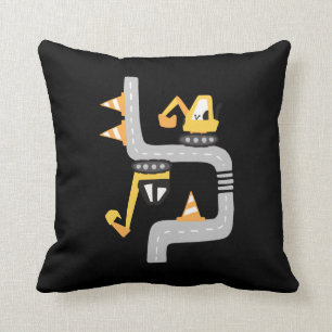 Street Excavator Cartoon Cushion