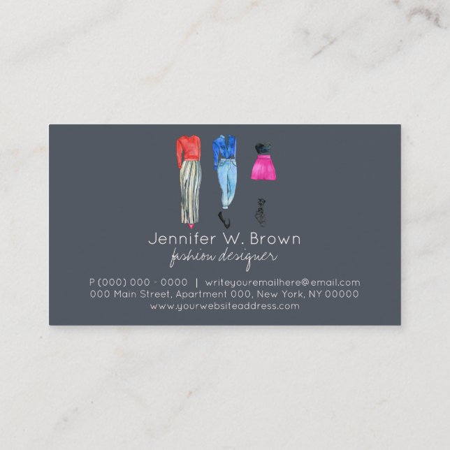 Street Fashion Consultant Clothing Popup Boutique Business Card (Back)