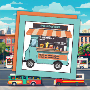 Street Food Food Truck Square Business Card